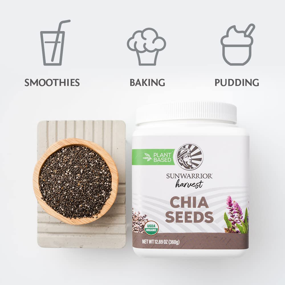 Sunwarrior Organic Chia Seeds, Unflavored, 360 g