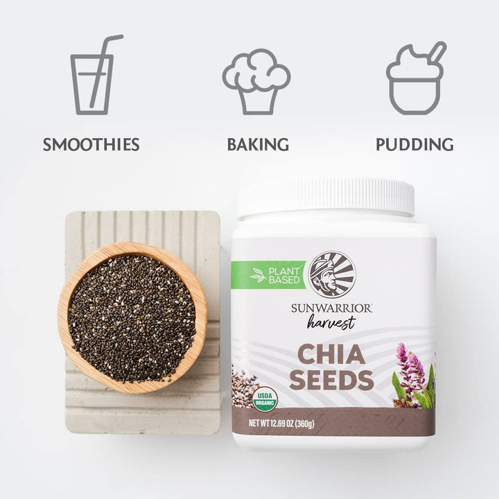 Sunwarrior Organic Chia Seeds, Unflavored, 360 g