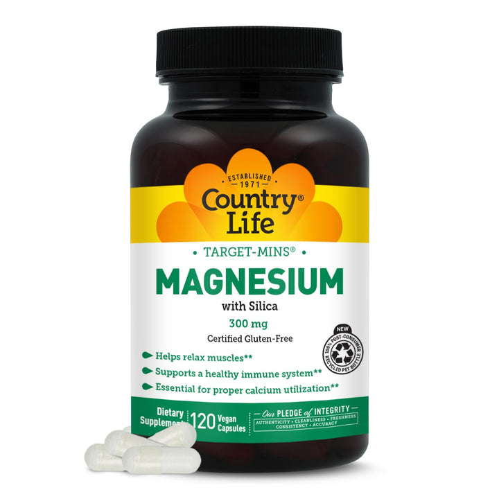 Country Life Target-Mins Magnesium Caps, 300 mg, 120 Count