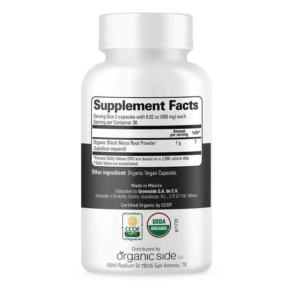 OS Organic Side Black Maca Capsules, 60 Count