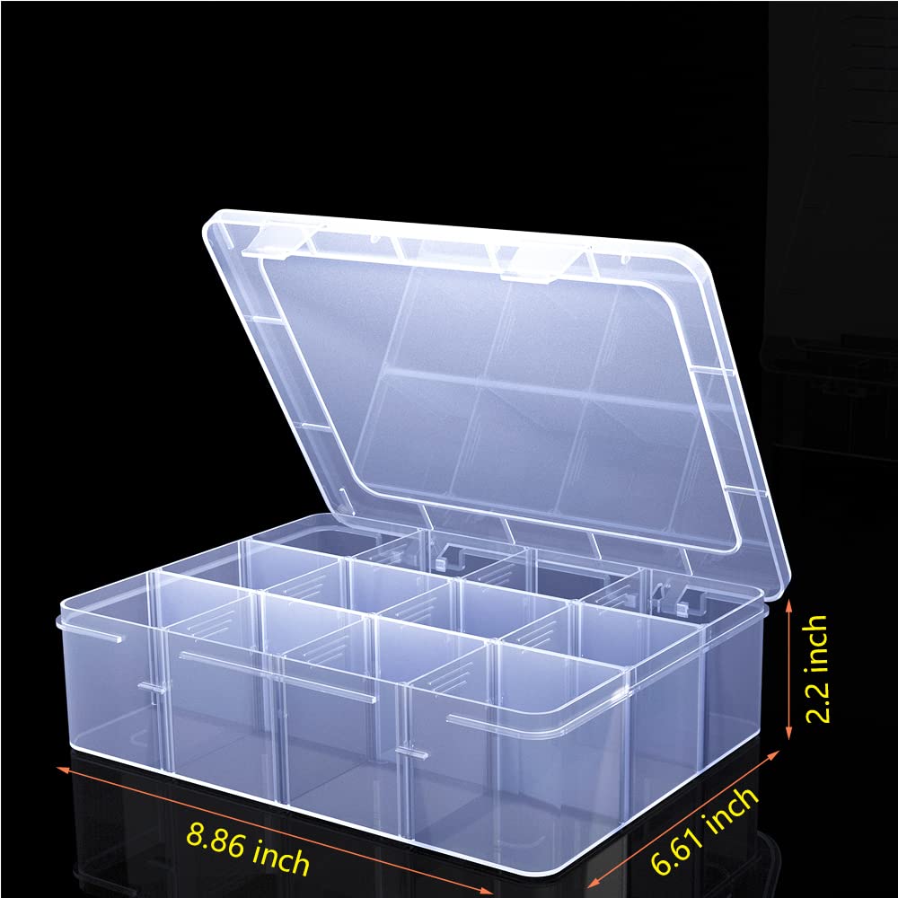 YUGOOD Clear Organizer Box, 8.8 x 7.1 x 2.3 in