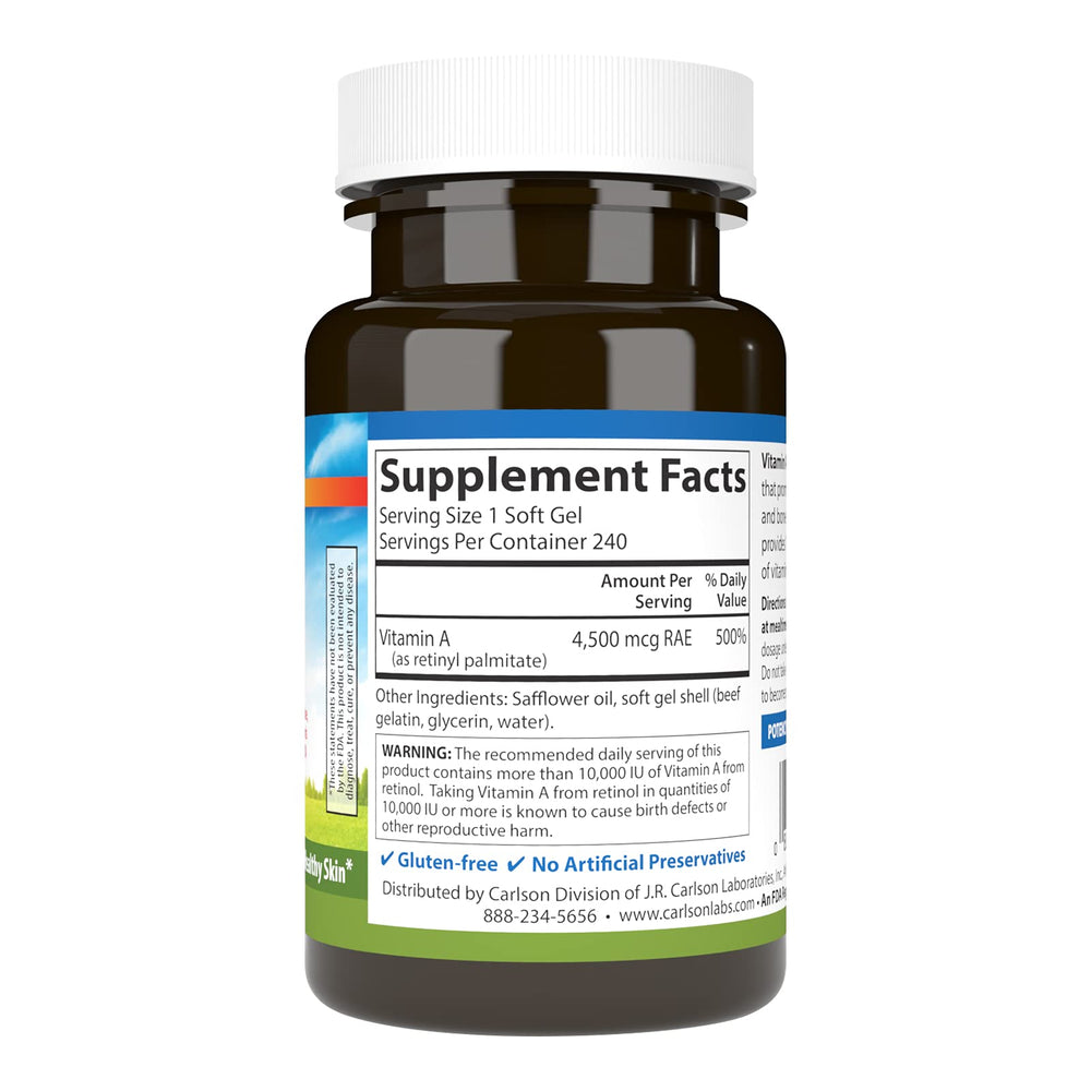 Carlson Vitamin A Palmitate, 15000 IU, 240 Count