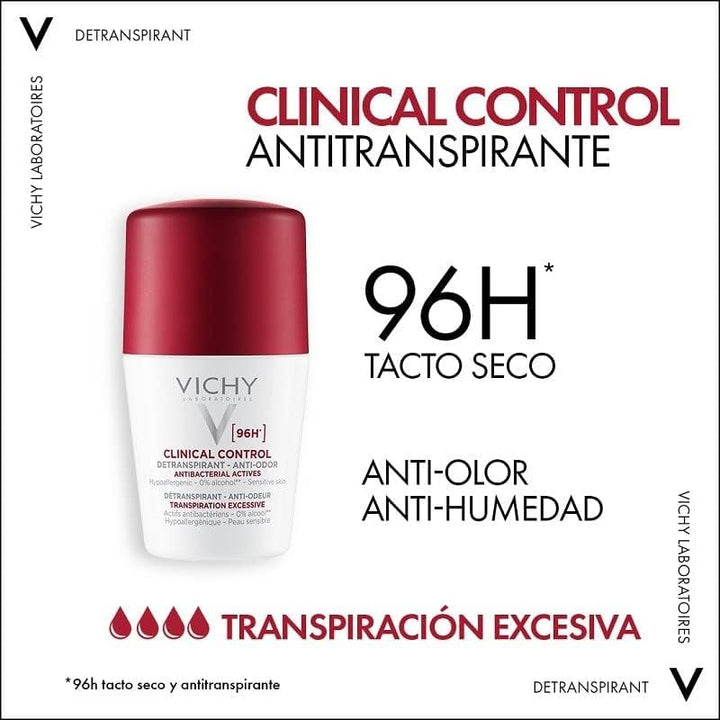 Deodorant roll-on antiperspirant clinical control 96H 50 ml