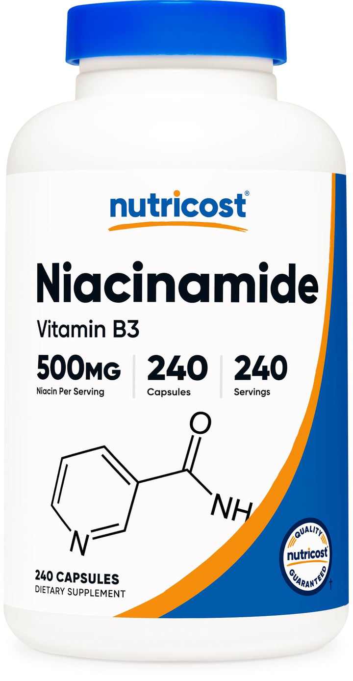 Nutricost Niacinamide Vitamin B3 500mg Capsules, 240 Count