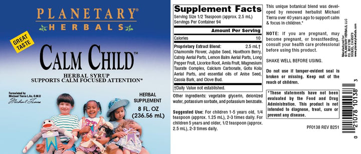 Planetary Herbals Calm Child Herbal Syrup, 8 oz
