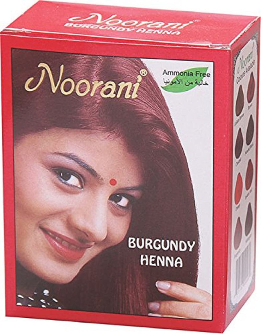 Noorani Henna Based Hair Color, Burgundy, 6 Count