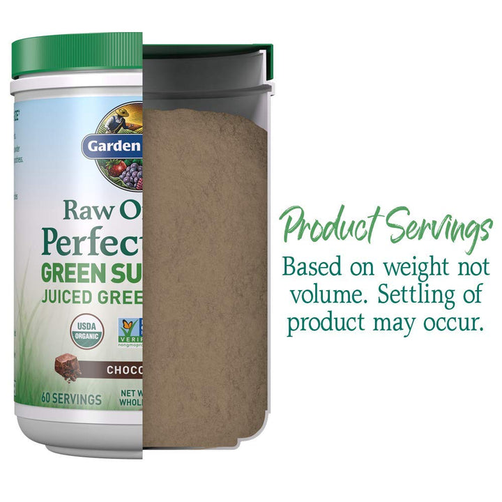 Garden of Life Raw Organic Perfect Green Superfood Juiced Powder, Chocolate, 20.1 oz