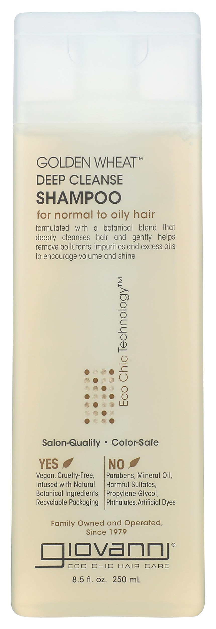 GIOVANNI Eco Chic Golden Wheat Deep Cleanse Shampoo, 8.5 oz