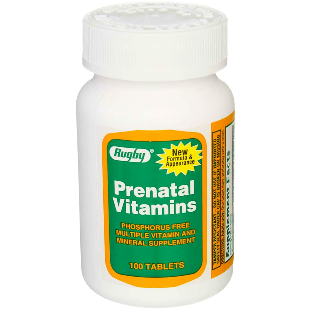RUGBY LABORATORIES Prenatal Vitamins, 100 Count