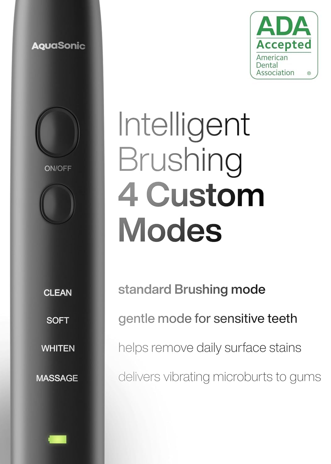 Aquasonic Black Series Ultra Whitening Toothbrush, Black, 8 Count