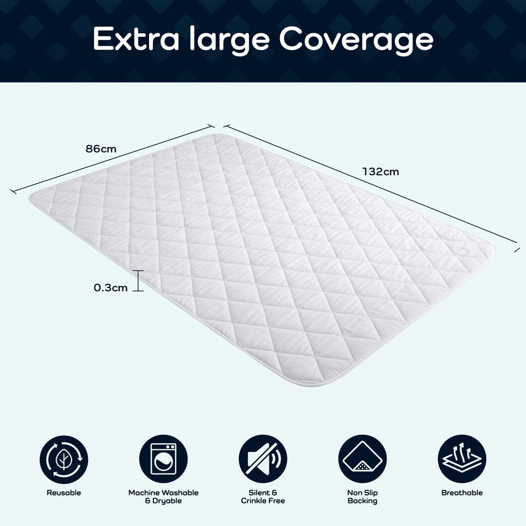 GuardedSleep Waterproof Bed Protector Pad, White, Double and Single
