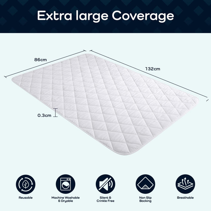 GuardedSleep Waterproof Bed Protector Pad, White, Double and Single
