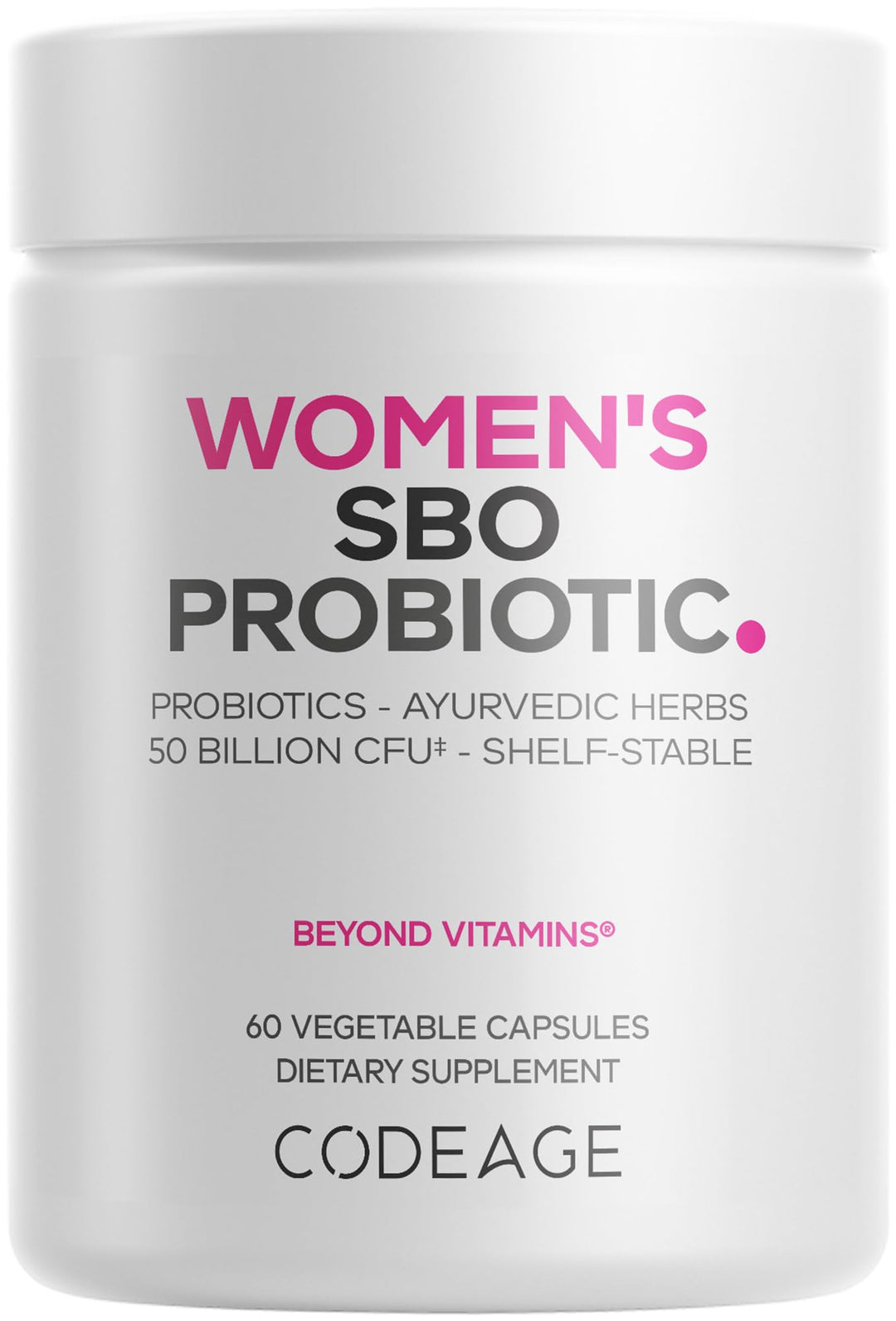 Codeage Womens Probiotics Supplement, 50 Billion CFUs, 60 Count