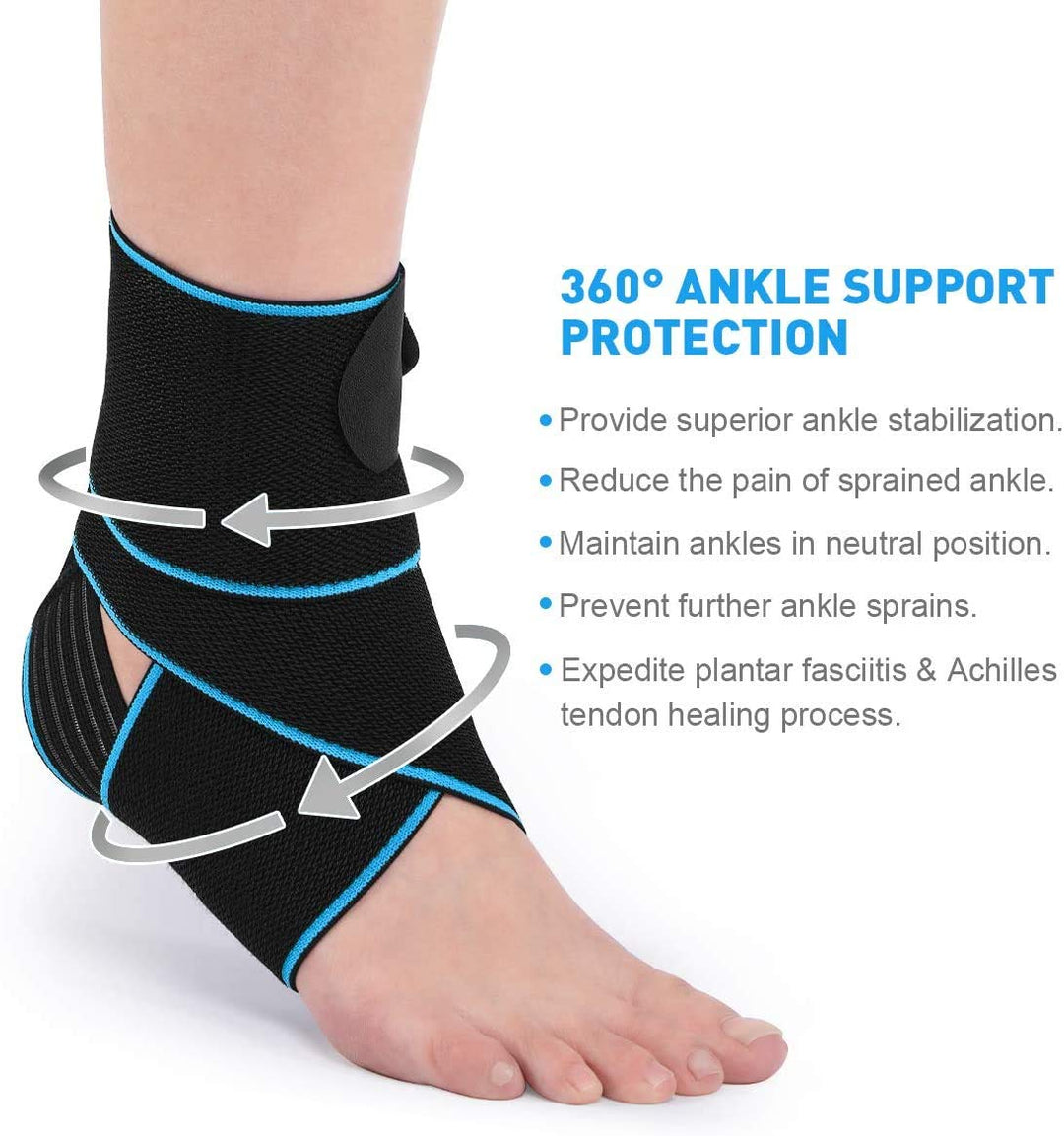 RIKEEP Ankle Support, Red, 1 Count