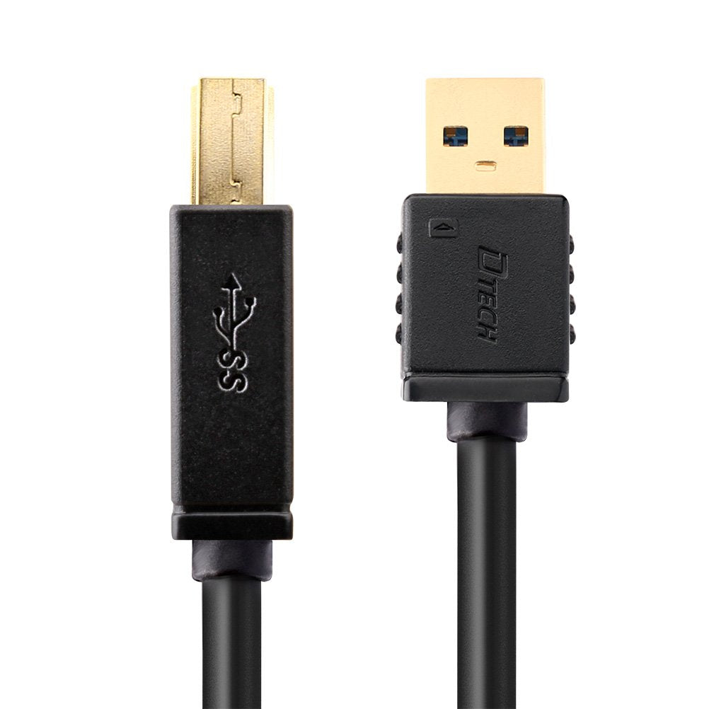 DTech USB 3.0 Cable, A Male to B Male, 6 ft