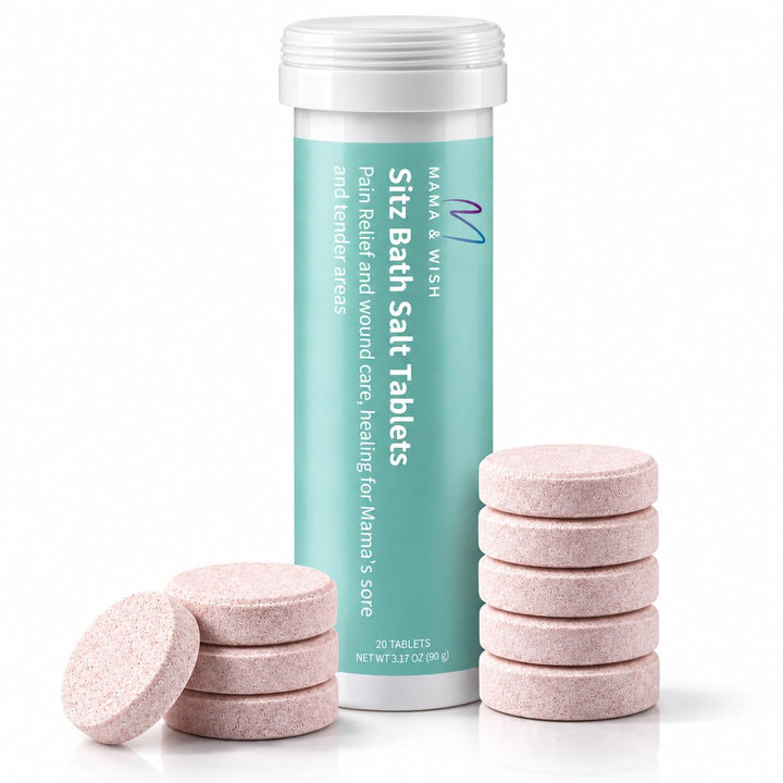 Mama & Wish Sitz Bath Salt Tablets, Postpartum Hemorrhoid Soak