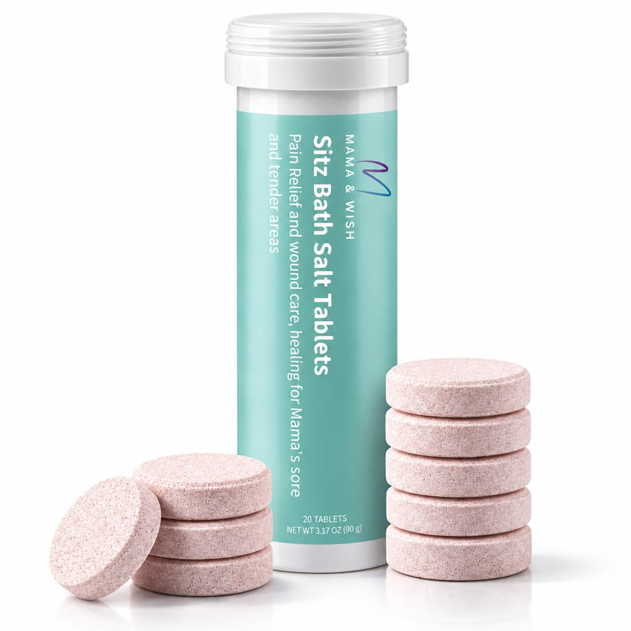 Mama & Wish Sitz Bath Salt Tablets, Postpartum Hemorrhoid Soak