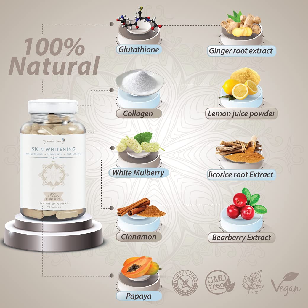 Herbal-avRay Glutathione Collagen Capsules, 90 Count