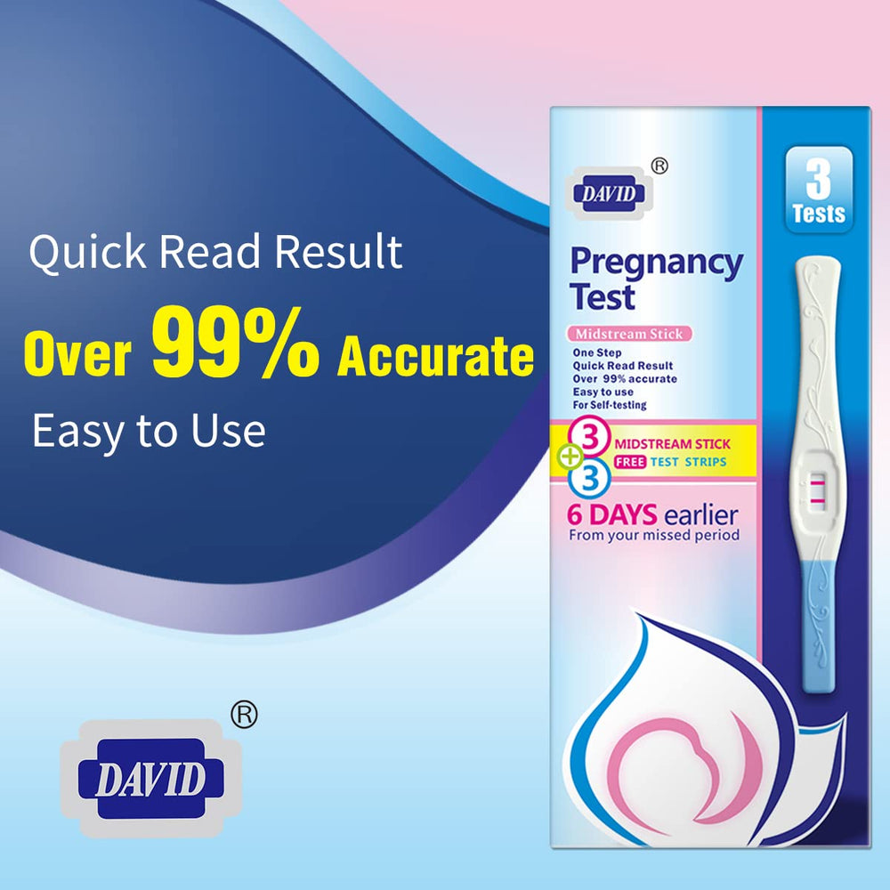 DAVID Pregnancy Test Strips And Midstream Sticks, 6 Count