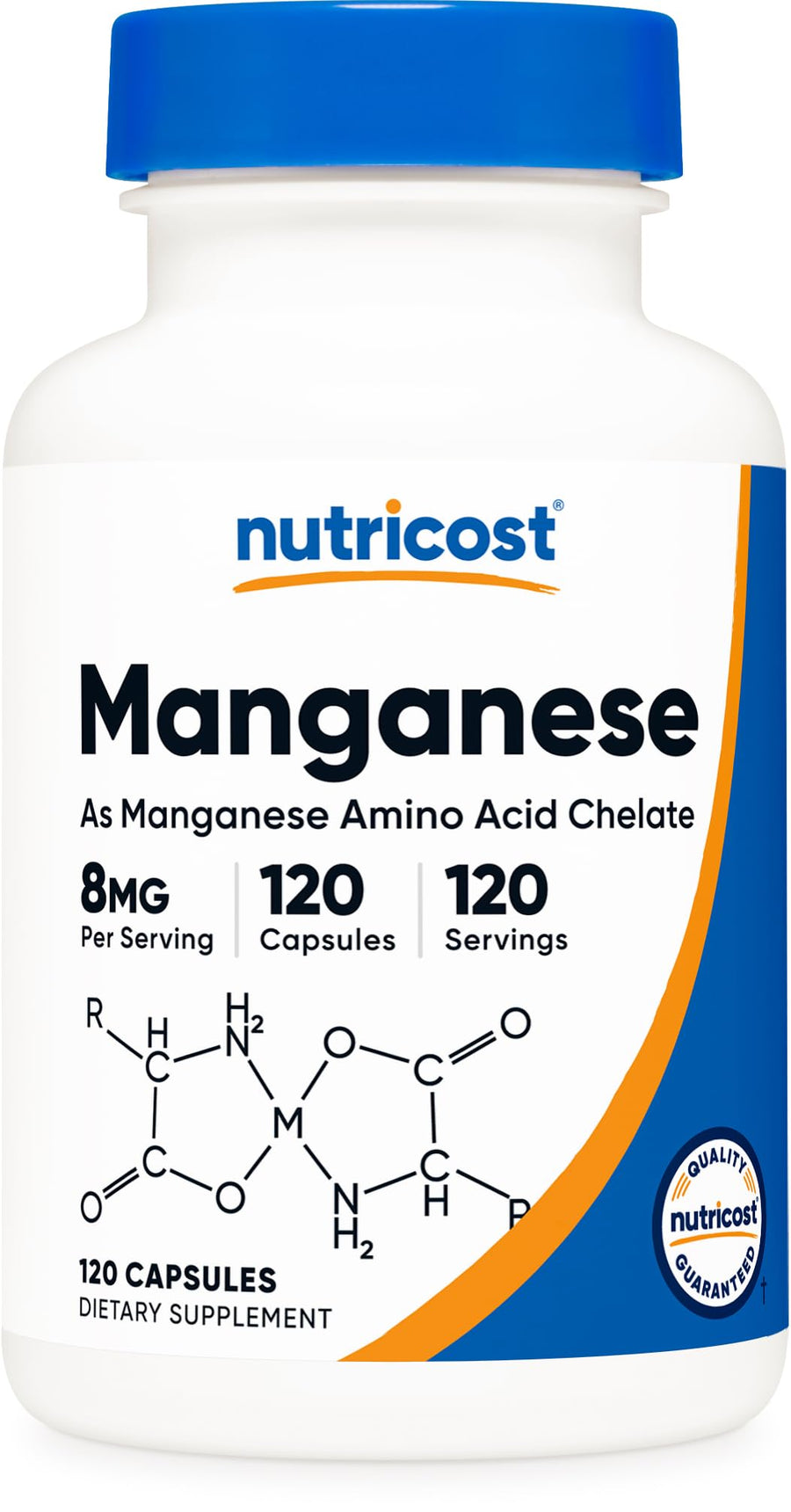 Nutricost Chelated Manganese Supplement, 8 mg, 120 Count