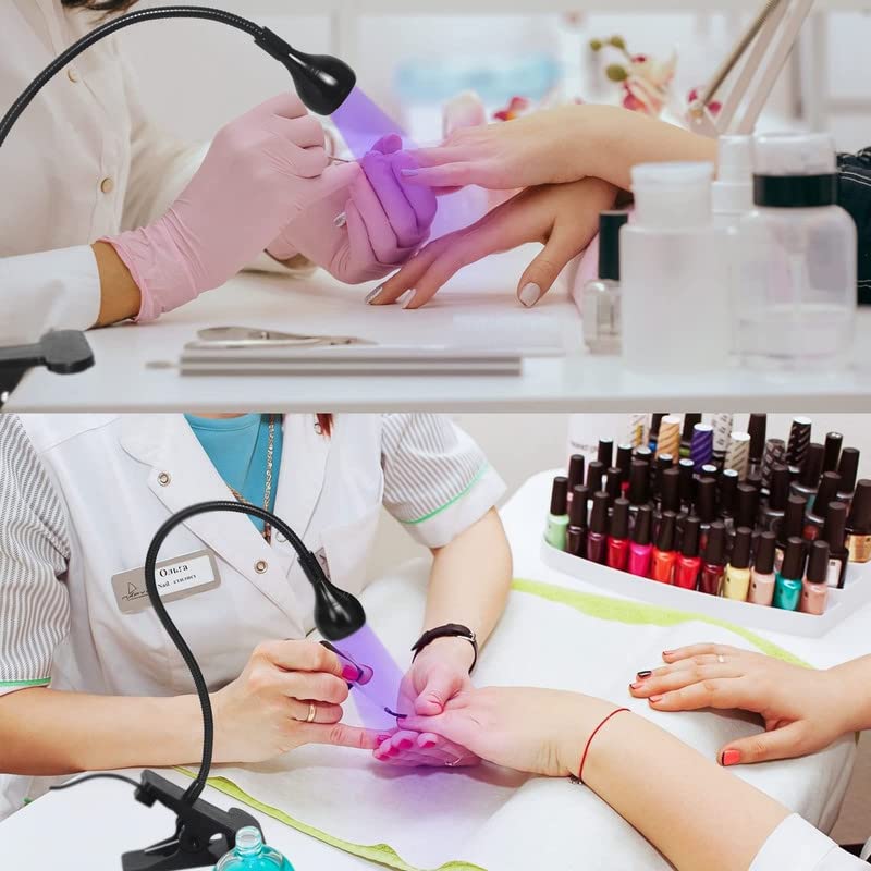 mlogiroa Clip On UV Nail Lamp, Gooseneck Nail Dryer