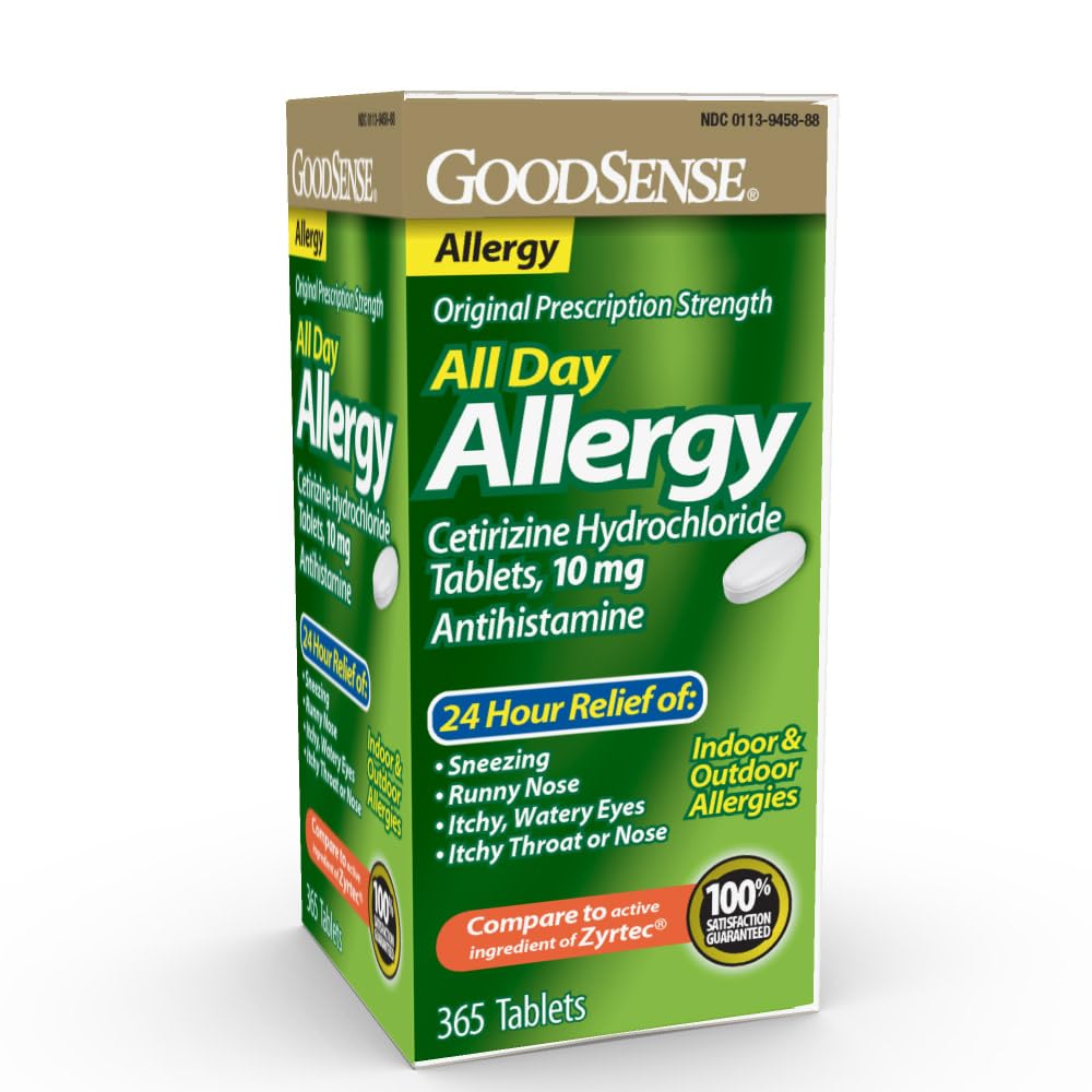 Good Sense All Day Allergy Cetirizine Hydrochloride Tablets, 10 mg, 365 Count