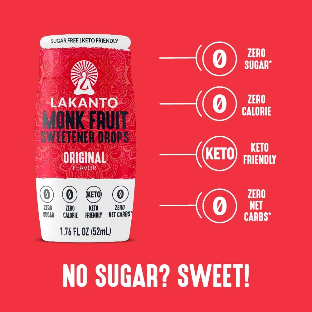 Lakanto Liquid Monk Fruit Extract Drops, Original, 1.76 fl oz