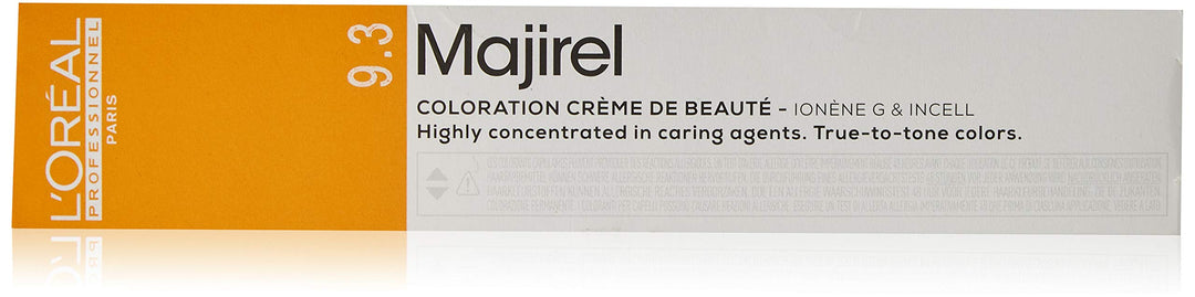 L'Oreal Majirel Hair Color, 9.3 Very Light Gold Blonde, 50 ml