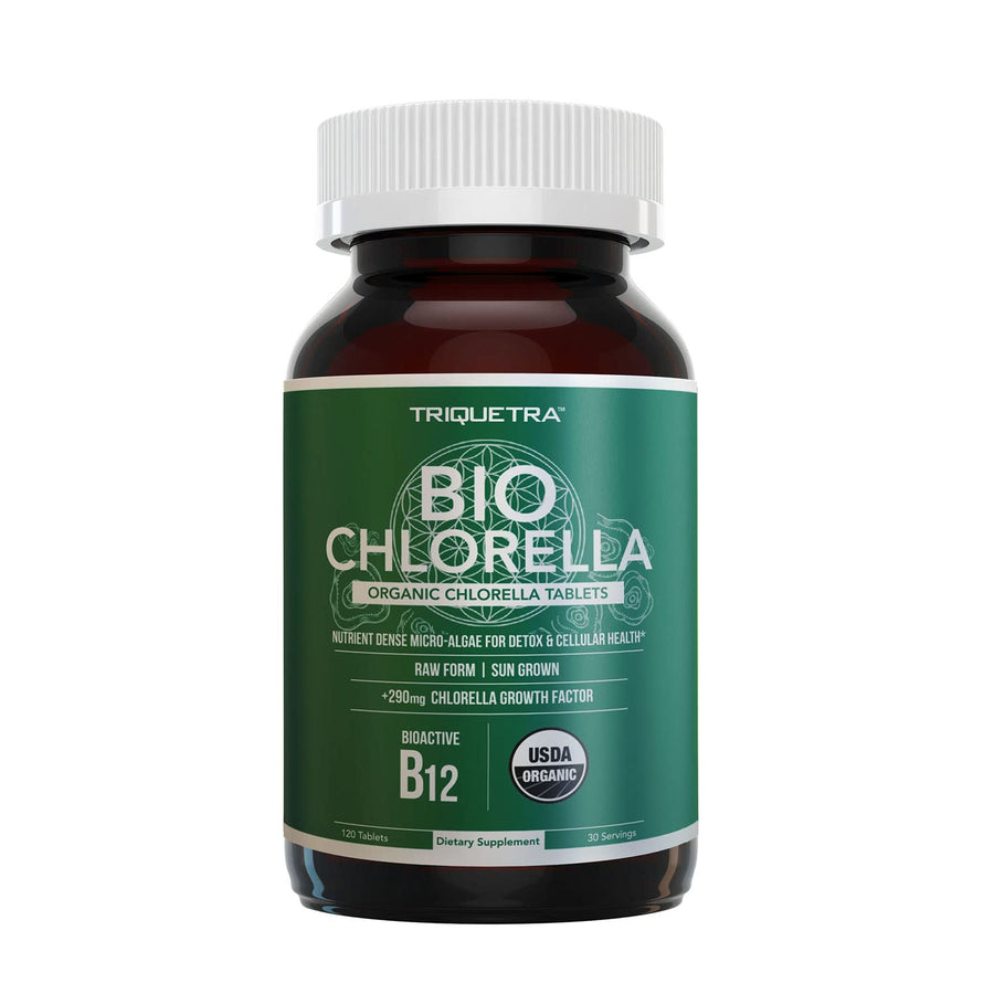 Triquetra Health Organic Chlorella Tablets, 4 Organic Certifications