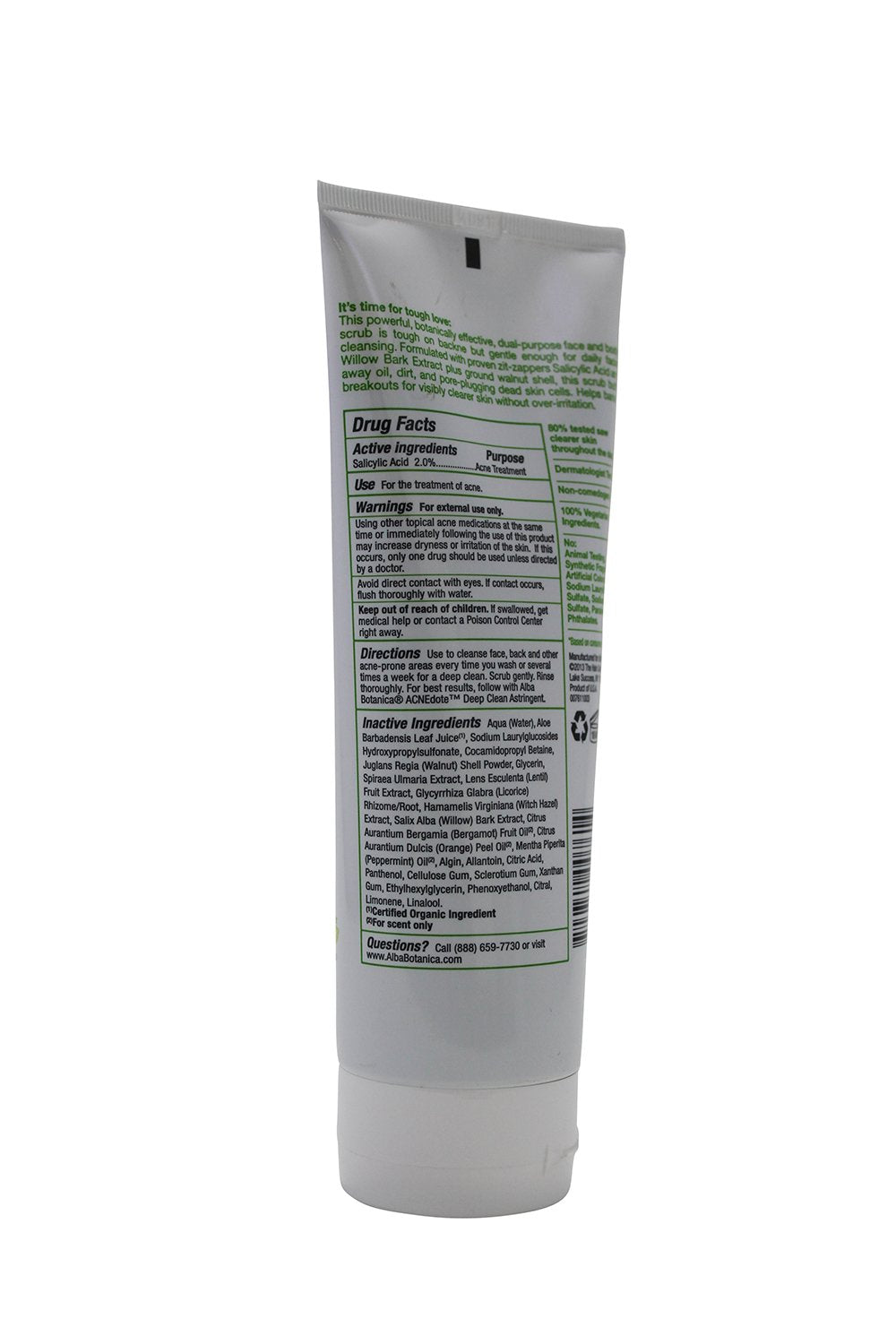 Alba Botanica Acnedote Face And Body Scrub, 8 oz