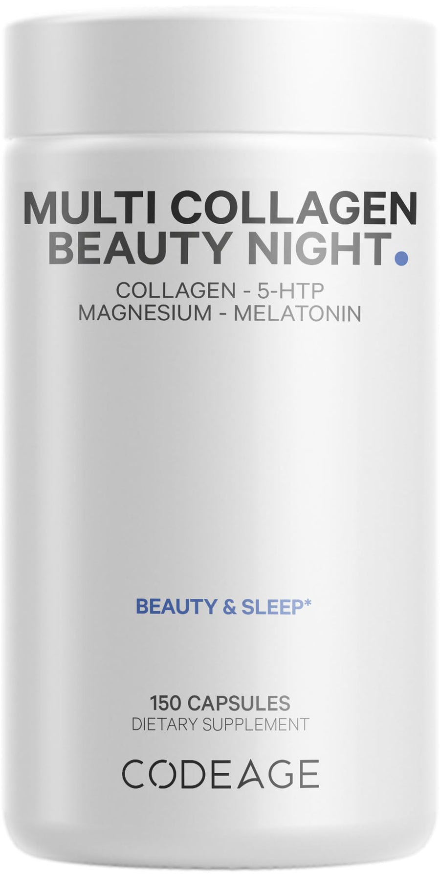 Codeage Multi Collagen Protein Beauty Night Complex Capsules, 150 Count