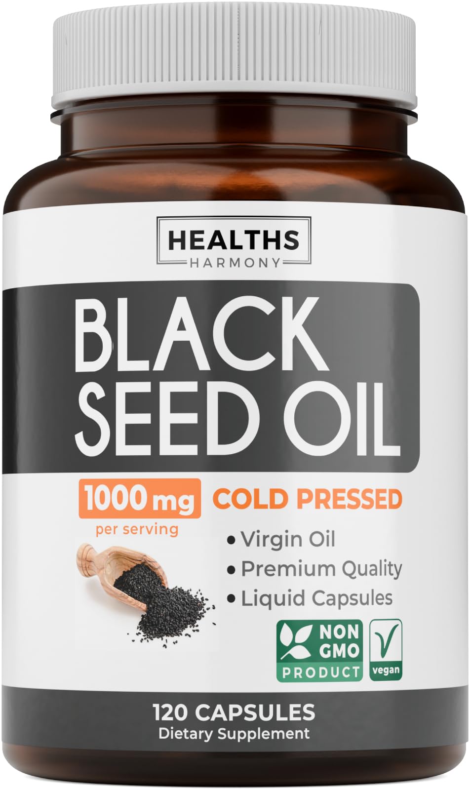 Black Seed Oil Softgel Capsules, 500 mg, 120 Count