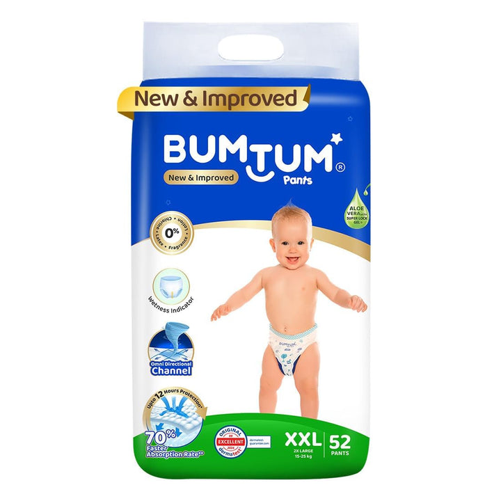 Bumtum Baby Diaper Pants, XXL, 52 Count