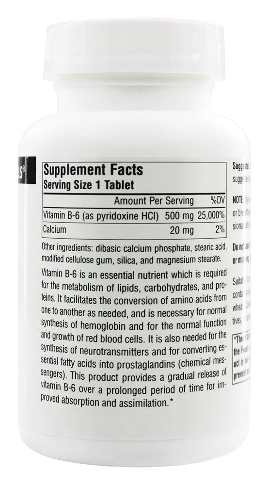 Source Naturals B-6 500 mg, 100 Count