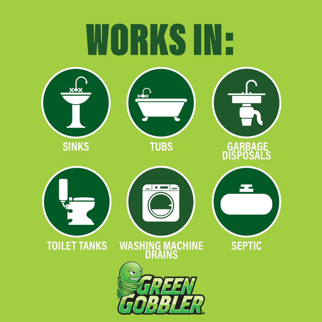Green Gobbler Bio-Flow Strips Drain Cleaner and Deodorizer, 12 Count