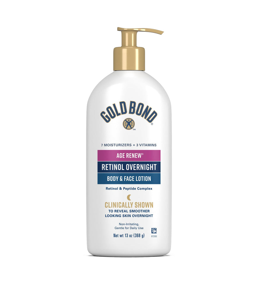 Gold Bond Age Renew Retinol Overnight Body And Face Lotion, 13 oz