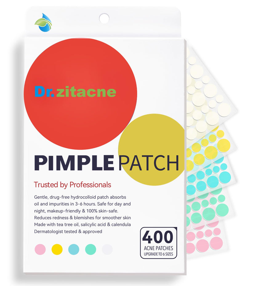 Dr. Zitacne Hydrocolloid Acne Patches, Multicolor, 400 Count