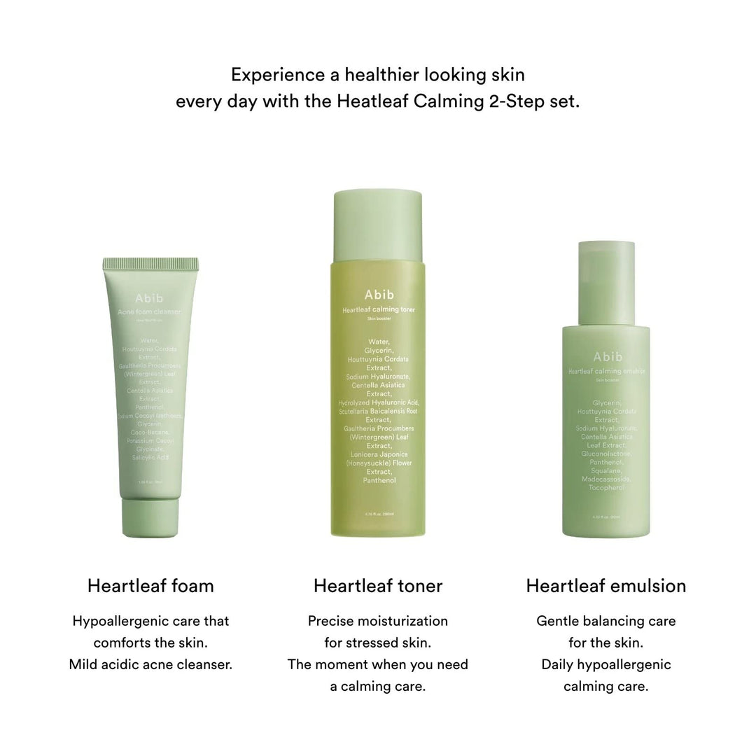 Abib Calming 2 Step Set, Cleanser And Heartleaf Trio