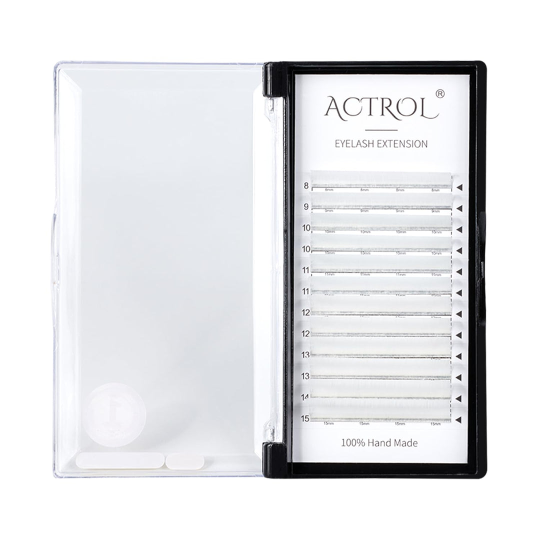 ACTROL Colored Eyelash Extensions, White D Curl, 8-15mm
