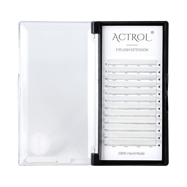 ACTROL Colored Eyelash Extensions, White D Curl, 8-15mm