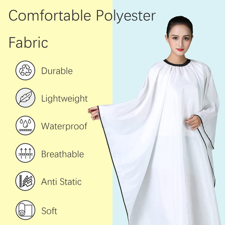 Iusmnur Barber Cape, White, 55 x 63 in