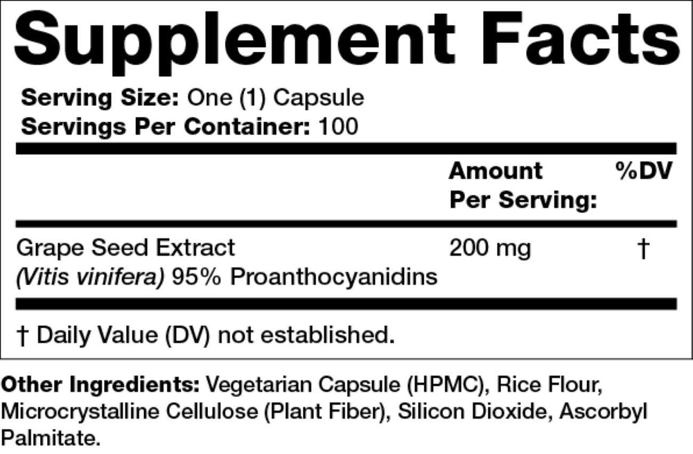 Olympian Labs Grape Seed Extra Strength, 200 mg, 100 Count