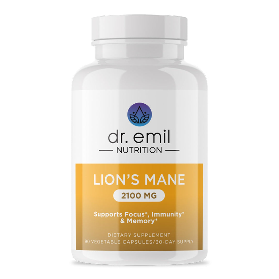 Dr Emil Organic Lion's Mane Mushroom Capsules, 2100 mg