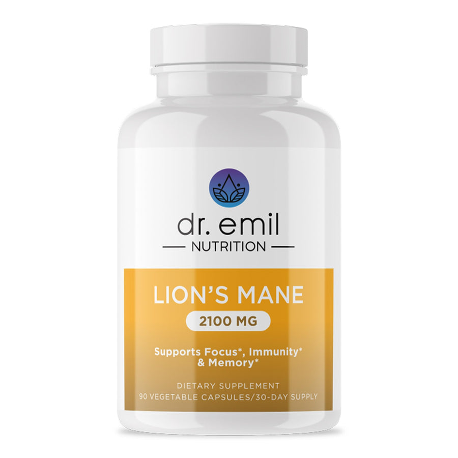Dr Emil Organic Lion's Mane Mushroom Capsules, 2100 mg