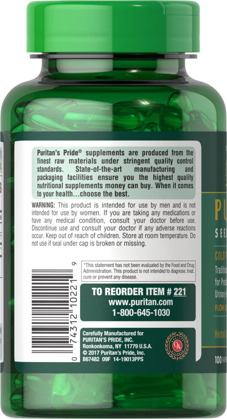 Puritan's Pride Pumpkin Seed Oil, 100 Count