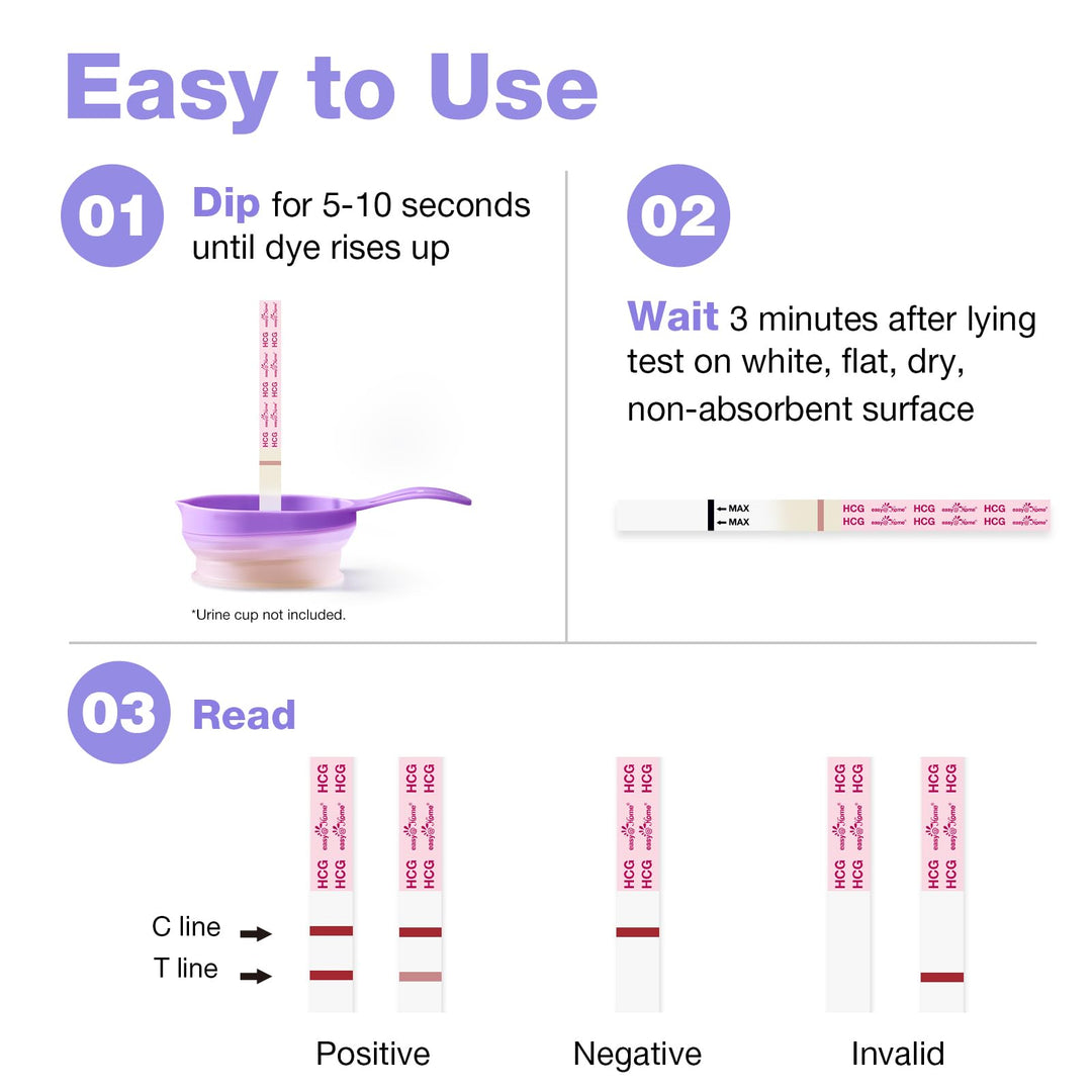 Easy@Home Pregnancy Test Strips Kit, 50 Count