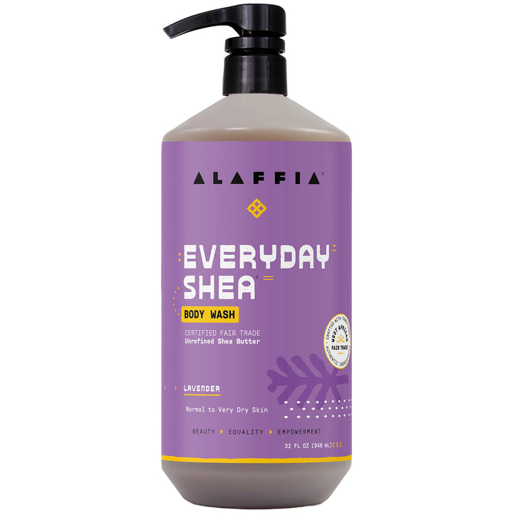 Alaffia EveryDay Shea Body Wash, Lavender, 32 fl oz