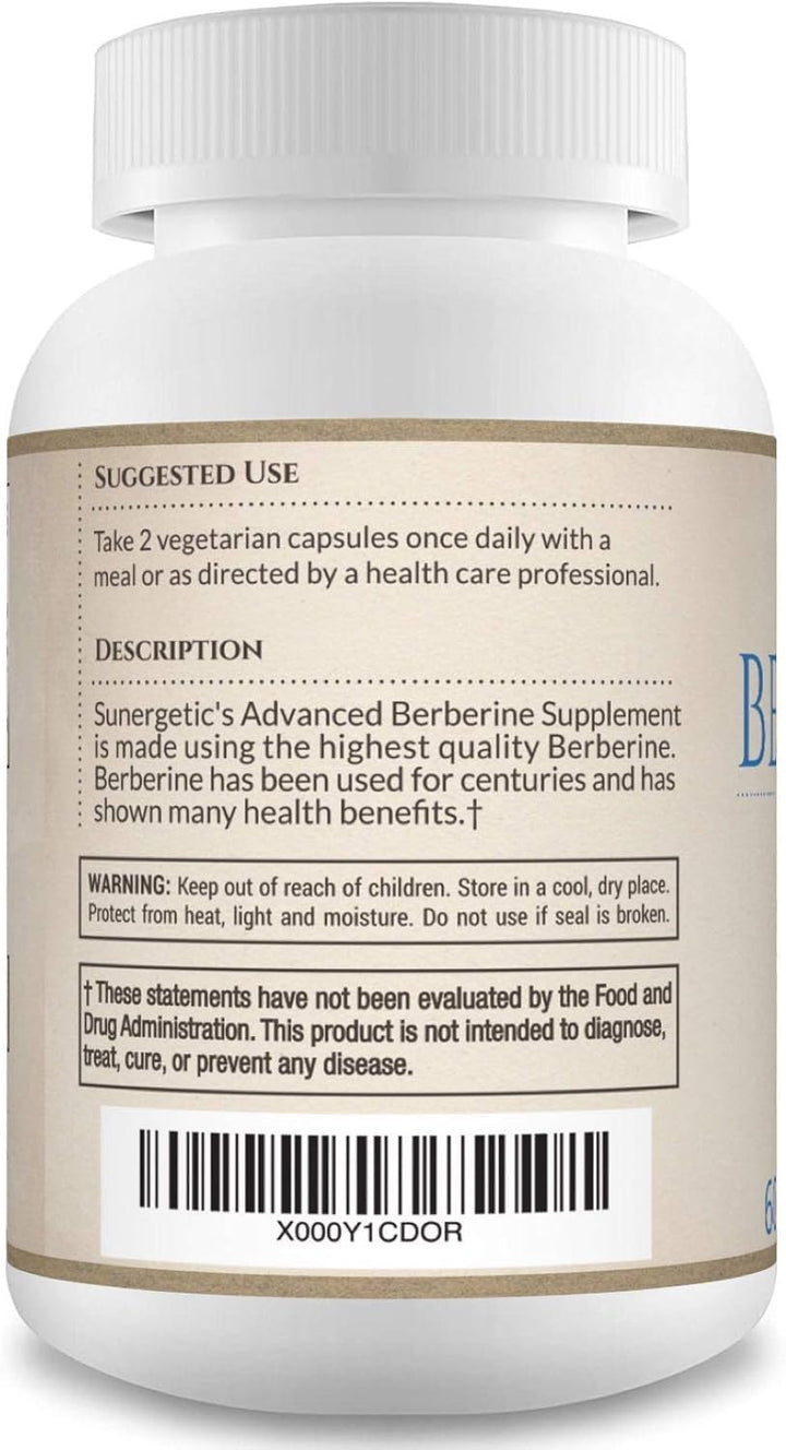 Sunergetic Berberine HCI, 1,200 mg, 60 Count