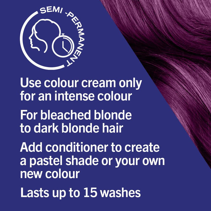 LIVE Ultra Brights Semi-Permanent Hair Dye, Purple Punk, 094
