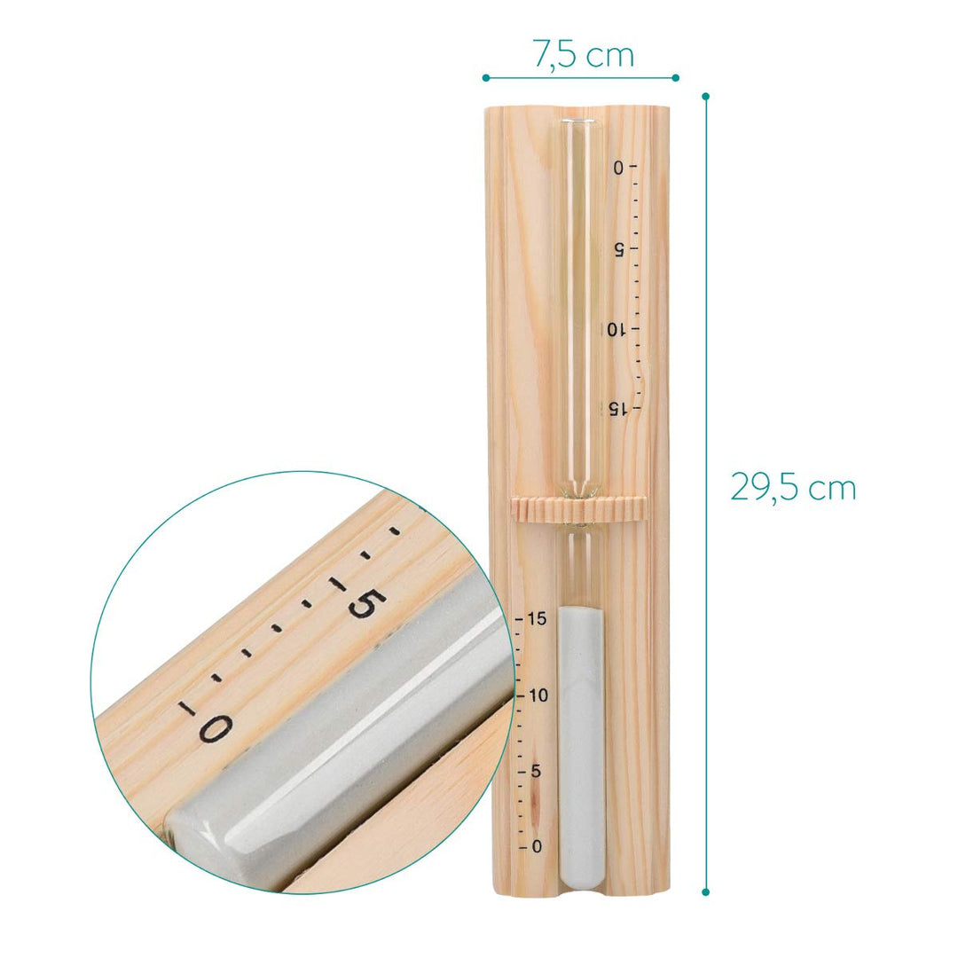 Navaris Hourglass Sand Timer And Sauna Accessory, Pine Wood, 29.5 x 7.5 x 4 cm